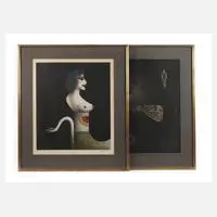 Paul Wunderlich, Paar Graphiken, 1981, Farblithographien