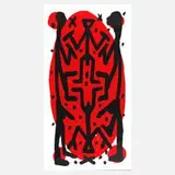 A. R. Penck, "Standart hoch", Farbserigraphie auf Bütten
