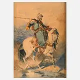 Orientale zu Pferd by Otto von Faber du Faur, Aquarell auf Papier, sold Aug 2025