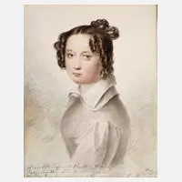 August Grahl, Portrait der Frau von Reinick, Aquarell und Bleistift auf glattem festen Papier