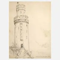 Caspar Scheuren, "Oberwesel", 1838, Bleistift auf Papier