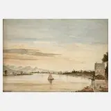Heinrich Wenck, Das Siebengebirge, Aquarell auf Papier