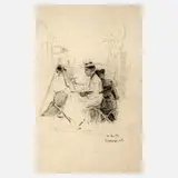 Max Kuchel, "Malweiber" auf Kattwyk, Zeichnung