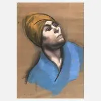 Charles Gir, Tänzerin im Café, Pastell