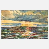 Albert Klatt, Sonnenuntergang auf Sylt, 1920, Mischtechnik