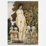Karl Purrmann, Badende, 1920, Aquarell über Graphit