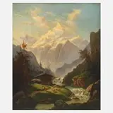 Franz Leuteritz, "Das Wiesbachhorn", 1862, Öl auf Leinwand