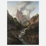Karl Christian Sparmannn, Das Reichenbachtal mit Rosenlaui, 1840, Öl auf Leinwand
