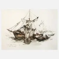 Manfred Feiler, "Vor Venedig", Aquarell