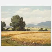 Martin Henschke, "Erzgebirgische Landschaft ...", Öl auf Leinwand
