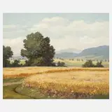 Martin Henschke, "Erzgebirgische Landschaft ...", Öl auf Leinwand