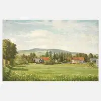 H. Posselt, Sommer im Vogtland, 1947, Öl auf Hartfaserplatte