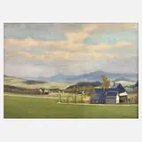 Emil Richard Rucktäschel, Sommer im Gebirgsvorland, Gouache