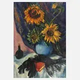 Arthur Rudolph, Stillleben mit Sonnenblumen, Öl auf Leinwand