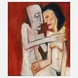Jürgen Adler, "Paar II", 2001, Öl auf Hartfaser