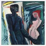 Jürgen Adler, "Paar I", 1989, Öl auf Hartfaser