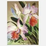 Manfred Leibl, Orchideen, 2002, Öl auf Leinwand und Platte
