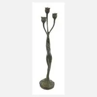 Firmin Bate, figürlicher Leuchter Jugendstil, Bronze