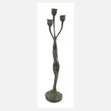Firmin Bate, figürlicher Leuchter Jugendstil, Bronze