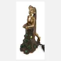 Georges Flamand, figürlicher Tischleuchter, Bronze