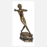 Josef Lorenzl, Tänzerin, Bronze mit heller Patina und Kaltbemalung