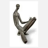 Gerd Dehof attr., hockender Mann, Bronze