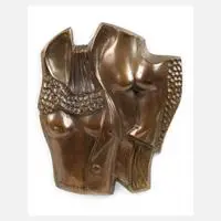 Delagneau, Bronzerelief mit weiblichen Akten, Bronze