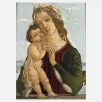 Icilio Federico Joni, Madonna mit Jesuskind, Öl auf älterer Holzplatte