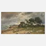 Oskar Goebel, "Vilm im Sturm", Öl auf Leinwand