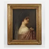Damenportrait by Carl Otto, Öl auf Leinwand, sold Mar 2025