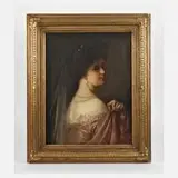 Carl Otto, Damenportrait, Öl auf Leinwand