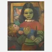Rudolf Bredow, Mädchen mit Puppe, Aquarellen