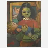 Rudolf Bredow, Mädchen mit Puppe, Aquarellen