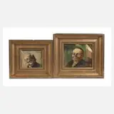 Otto Dinger, Pendants Portraitstudien, Ölstudien auf Malpapier auf Karton kaschiert