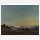 Christian Gotthard Hirsch, Schwarzwald Alpenblick, 1949, Öl auf Leinwand und Keilrahmen