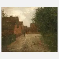 Morgendliche Dorfstraße by Rudolf Höckner, Öl auf Leinwand, sold Mar 2025