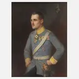 Eugen Mook, Offiziersbildnis 1. Weltkrieg, Öl auf Holz