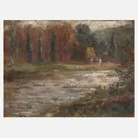 Peter Paul Müller-Werlau, Heller Herbsttag, Öl auf Leinwand und auf Pappe kaschiert