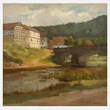 Heinrich Neufang, "Schuld in der Eifel", Öl auf Sperrholzplatte