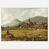 Willy Weber, Sommerlandschaft, Öl auf Hartfaserplatte