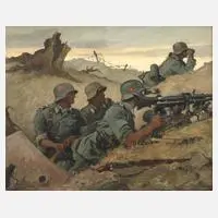 August Weber-Brauns, "S.M.G.", 1944, Öl auf Malkarton