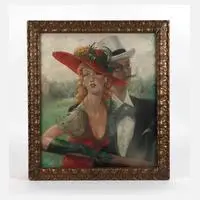 Jean-Gabriel Domergue, Elegantes Paar, Öl auf Leinwand