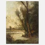 Henri Harpignies, Flusslandschaft, 1819, Öl auf Leinwand