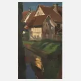 Paul Wilhelm Keller-Reutlingen, "Abendsonne", Öl auf Malkarton