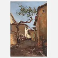 Impressionist, Italienische Gasse, Öl auf Leinwand