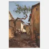Impressionist, Italienische Gasse, Öl auf Leinwand