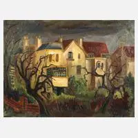 Stassen, Expressionistische Landschaft, Öl auf grobem Leinen