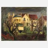 Stassen, Expressionistische Landschaft, Öl auf grobem Leinen