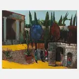 Dieter Weidenbach, "Musikanten im Garten", 2005, Öl und Acryl auf Leinwand