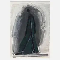 Hermann Bachmann, Schreitender, Acryl und Deckfarben auf leichten Karton